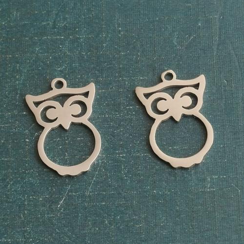 Titanium Steel Pendants, Owl, plated, DIY, more colors for choice, 12x18mm, Sold By PC