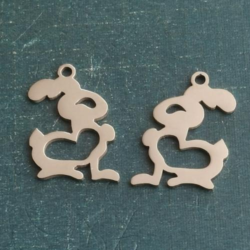 Titanium Steel Pendants, Rabbit, plated, DIY, more colors for choice, 13x18mm, Sold By PC