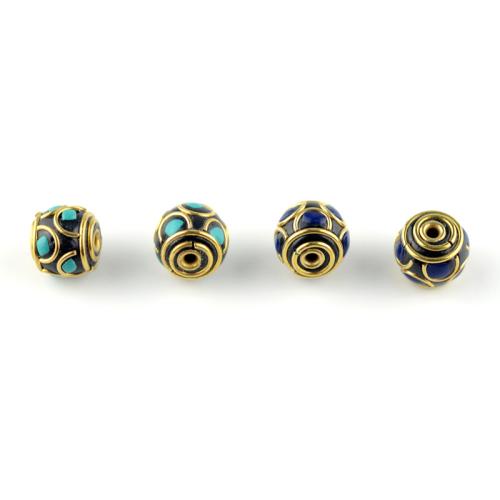 Brass Jewelry Beads, with Brass, Round, gold color plated, DIY, more colors for choice, nickel, lead & cadmium free, 11x10mm, Sold By PC