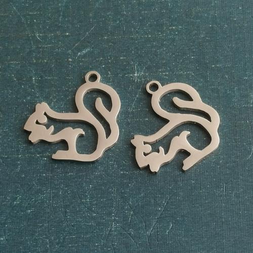 Titanium Steel Pendants, Squirrel, plated, DIY, more colors for choice, nickel, lead & cadmium free, 16x17mm, Sold By PC