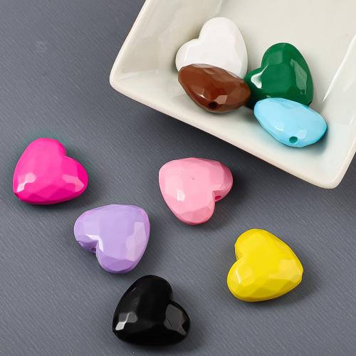 Opaque Acrylic Beads, Heart, DIY, more colors for choice, 23x25mm, 200PCs/Bag, Sold By Bag