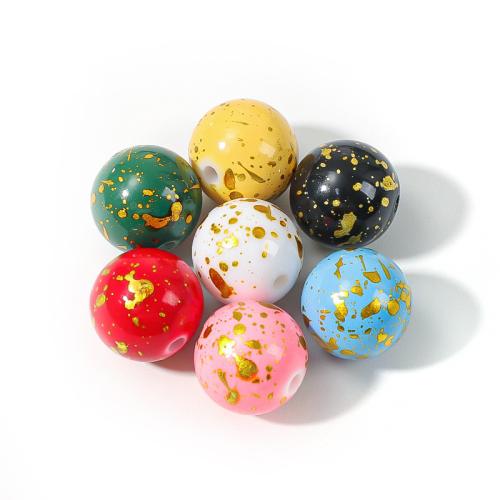 Acrylic Beads, Round, DIY, more colors for choice, 16x16mm, Hole:Approx 2.5mm, 100PCs/Bag, Sold By Bag