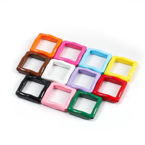 Opaque Acrylic Beads, Square, DIY, more colors for choice, 25x25mm, 100PCs/Bag, Sold By Bag