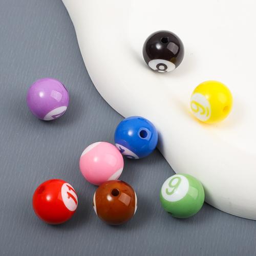 Number Acrylic Bead, Round, DIY, more colors for choice, 16x16mm, 500PCs/Bag, Sold By Bag