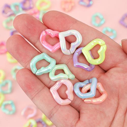 Acrylic Linking Ring, Heart, DIY, mixed colors, 20x18mm, 100PCs/Bag, Sold By Bag