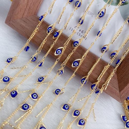 Decorative Beaded Chain, Brass, with Resin & Plastic, Vacuum Ion Plating, DIY, mixed colors, nickel, lead & cadmium free, 10m/Bag, Sold By Bag