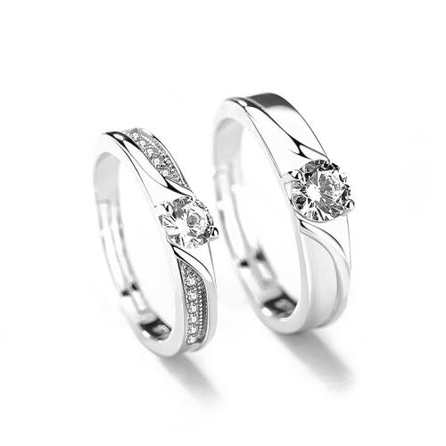 925 Sterling Silver Couple Ring, different styles for choice & for couple & with rhinestone, US Ring Size:6-10, Sold By PC