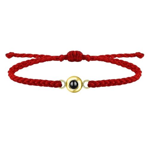 plata de ley 925 Pulsera de proyección en miniatura, con cordón poliéster, trenzado & para mujer, más colores para la opción, longitud:aproximado 6-10 Inch, Vendido por UD