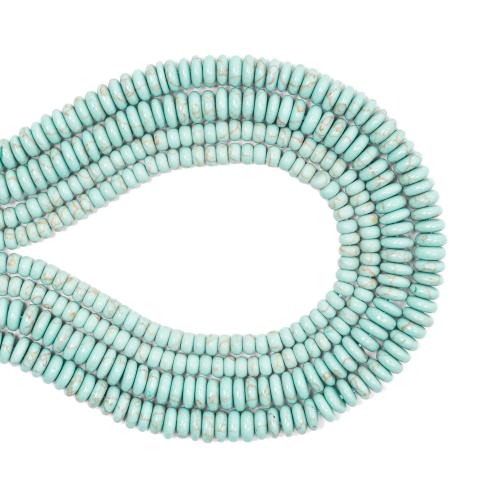 Turquoise Beads, Natural Turquoise, Flat Round, DIY & different size for choice, skyblue, Sold Per Approx 38 cm Strand