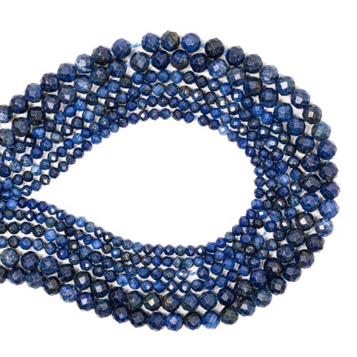 Natural Lapis Lazuli Beads, DIY & different size for choice & faceted, dark blue, Sold By Strand