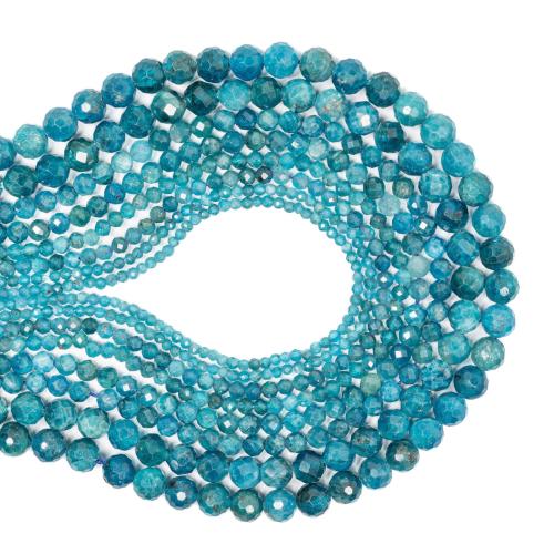 Gemstone Jewelry Beads, Apatites, DIY & different size for choice & faceted, blue, Sold By Strand