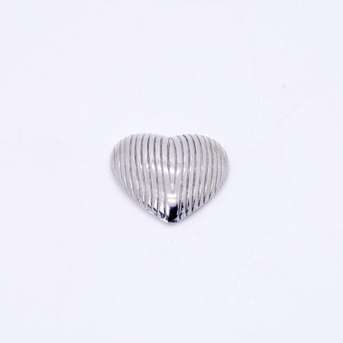 Stainless Steel Earring Stud Component, 304 Stainless Steel, Heart, silver color plated, DIY, silver color, 25.50x22.50mm, 100PCs/Bag, Sold By Bag