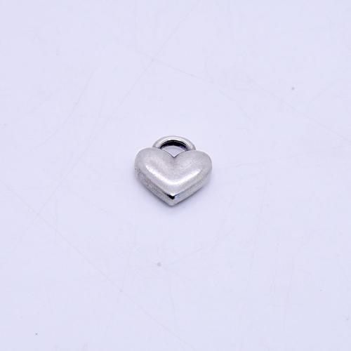 Stainless Steel Heart Pendants, 304 Stainless Steel, silver color plated, DIY, silver color, 15x17mm, 100PCs/Bag, Sold By Bag