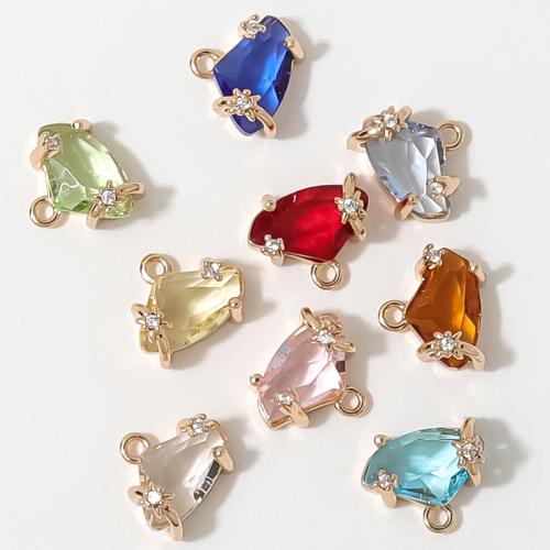 Pendentifs en laiton zircon cubique (CZ), Placage de couleur d'or, DIY & pavé de micro zircon, plus de couleurs à choisir, protéger l'environnement, sans nickel, plomb et cadmium, 10x8mm, 50PC/sac, Vendu par sac