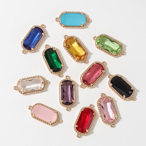 Zircon cubique Micro Pave laiton Connecteur, Placage de couleur d'or, DIY & pavé de micro zircon, plus de couleurs à choisir, protéger l'environnement, sans nickel, plomb et cadmium, 9x20mm, 50PC/sac, Vendu par sac