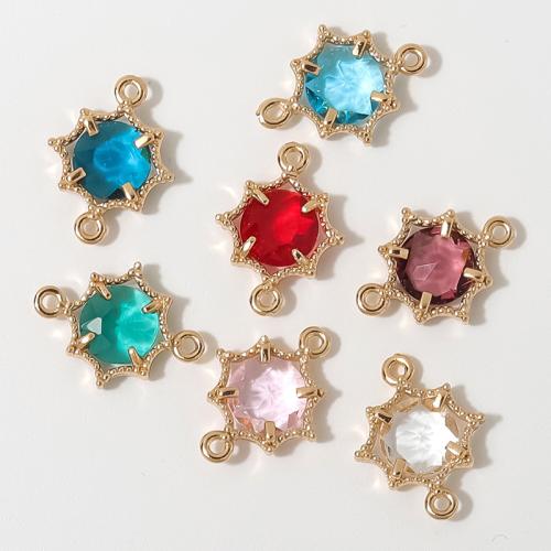 Colgantes de Cristal, metal, con Cristal, chapado en color dorado, Bricolaje, más colores para la opción, libre de níquel, plomo & cadmio, 13x18mm, 50PCs/Bolsa, Vendido por Bolsa