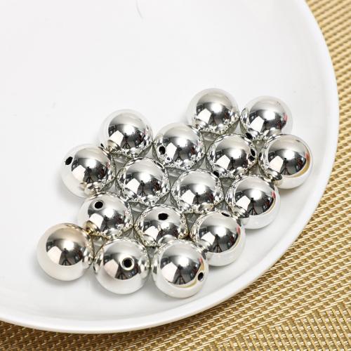 Plated Acrylic Beads, Round, DIY, more colors for choice, 16x16mm, 50PCs/Bag, Sold By Bag