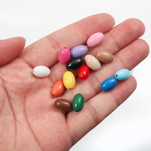 Opaque Acrylic Beads, DIY, mixed colors, 14x9mm, 100PCs/Bag, Sold By Bag