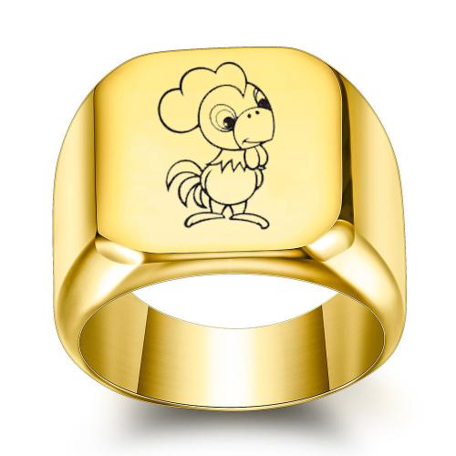 304 Stainless Steel Finger Ring, Chinese Zodiac, plated, Unisex & different size for choice & different styles for choice, US Ring Size:4-15.5, Sold By PC