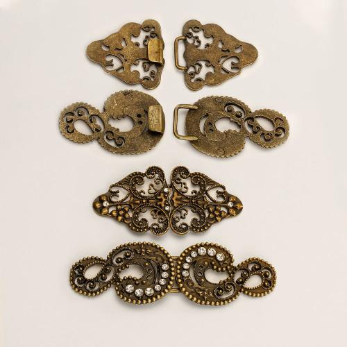 Tibetan Style Button Findings, plated, DIY & different size for choice & with rhinestone, more colors for choice, nickel, lead & cadmium free, Sold By Pair