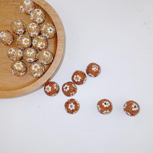 Rhinestone Clay Pave Beads, Polymer Clay, DIY & with rhinestone, more colors for choice, 16mm, Sold By PC