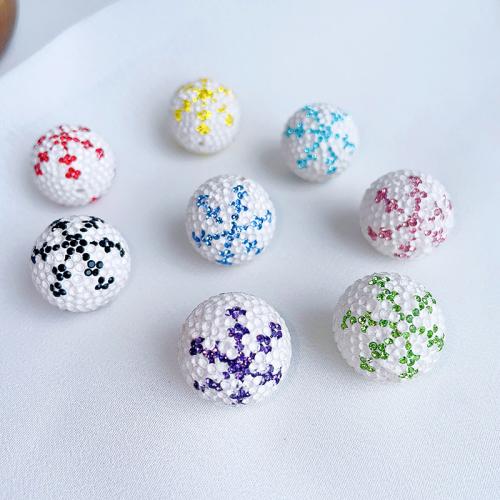 Rhinestone Clay Pave Beads, Polymer Clay, Round, DIY & with rhinestone, more colors for choice, 18mm, Sold By PC