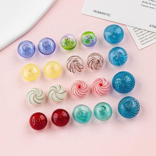 Fashion Glass Beads, Round, DIY, more colors for choice, 18x13mm, Hole:Approx 3mm, 2PCs/Bag, Sold By Bag