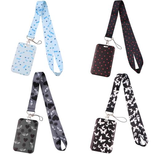 Lanyard card Holder, Plastic, with Polyester, 2 pieces & DIY & different designs for choice, Sold By Set