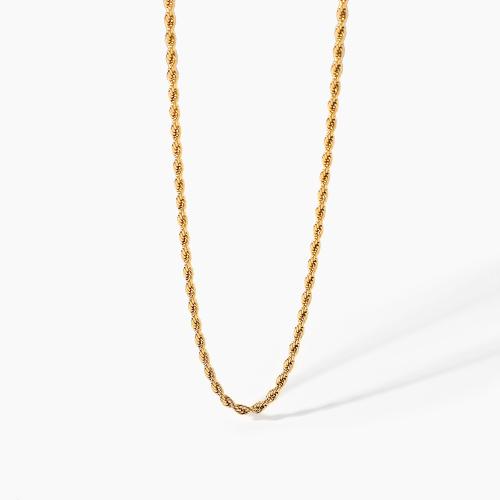 Chaîne collier , Acier inoxydable 304, avec 50mm chaînes de rallonge, Plaqué or 18K, bijoux de mode & pour femme, Longueur:440 mm, Vendu par PC