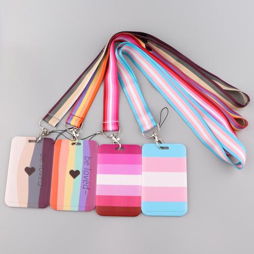 Lanyard card Holder, Polypropylene(PP), with Polyester, 2 pieces & DIY & different styles for choice & different designs for choice, Sold By Set