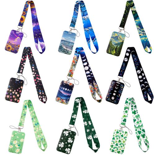 Lanyard card Holder, Polypropylene(PP), with Polyester, 2 pieces & DIY & different styles for choice & different designs for choice, Sold By Set