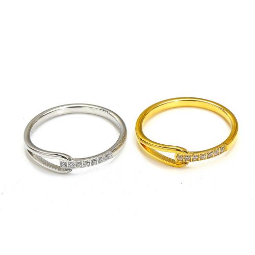 Rhinestone Stainless Steel Finger Ring, 304 Stainless Steel, Vacuum Ion Plating, different size for choice & for woman & with rhinestone, more colors for choice, Sold By PC