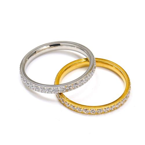 Strass en acier inoxydable Bague, Acier inoxydable 304, normes différentes pour le choix & pour femme & avec strass, plus de couleurs à choisir, Vendu par PC