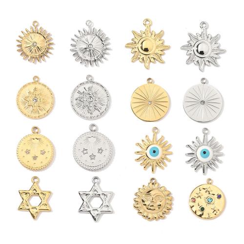 Stainless Steel Pendants, 304 Stainless Steel, Vacuum Ion Plating, DIY & with rhinestone, more colors for choice, 3PCs/Bag, Sold By Bag