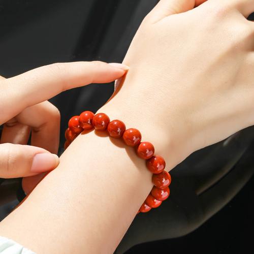 Yunnan Red Agate Bracelet, Round, handmade, natural & Unisex & different size for choice, Length:Approx 6-7 Inch, Sold By PC