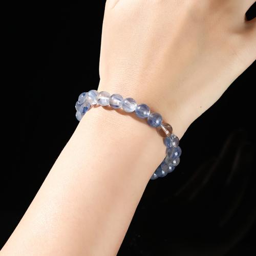 Kyanite Bracelet, Round, handmade, natural & Unisex & different size for choice, Grade AAAAA, Length:Approx 6-7.5 Inch, Sold By PC