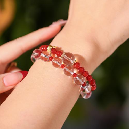 pierre gemme bracelet, avec laiton, fait à la main, naturel & styles différents pour le choix & pour femme, Longueur:Environ 6-7 pouce, Vendu par PC