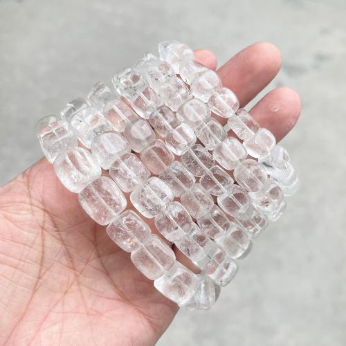 Clear Quartz Bracelet, Square, handmade, natural & Unisex & different size for choice, Length:Approx 6-7.5 Inch, Sold By PC