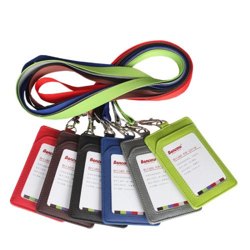 Lanyard card Holder, PU Leather, with PVC Plastic, DIY, more colors for choice, Outside: 11.2x7.5cm,Inside: 8.5x5.4cm, Length:Approx 90 cm, Sold By PC