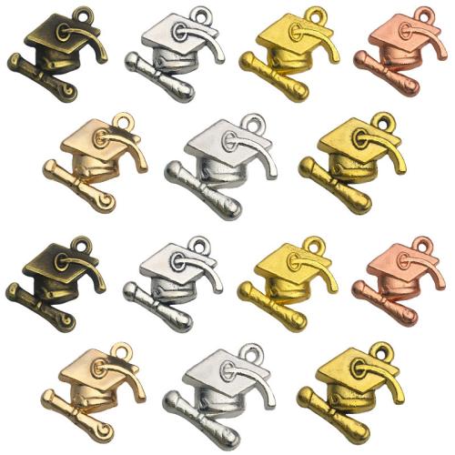 Tibetan Style Pendants, doctorial hat, plated, DIY, more colors for choice, nickel, lead & cadmium free, 17x17mm, Approx 100PCs/Bag, Sold By Bag