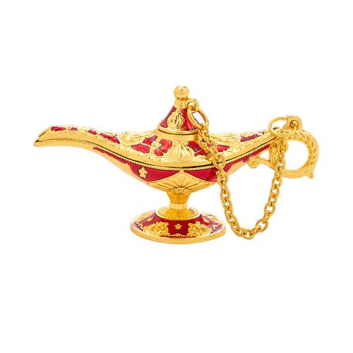 Fashion Decoration, Tibetan Style, Lamp of Aladdin, gold color plated, for home and office & enamel, more colors for choice, nickel, lead & cadmium free, 90x46mm, Sold By PC