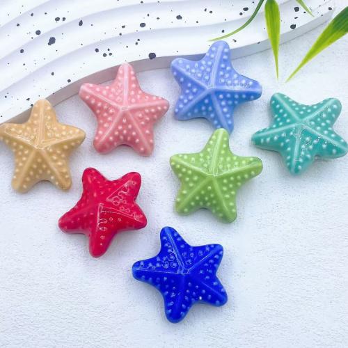 Porcelain Jewelry Beads, Starfish, DIY, more colors for choice, 38x38x15mm, 100PCs/Bag, Sold By Bag