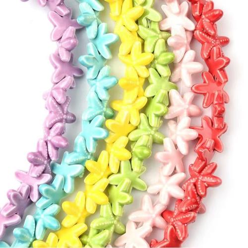 Porcelain Jewelry Beads, Starfish, DIY, more colors for choice, 18mm, 100PCs/Bag, Sold By Bag