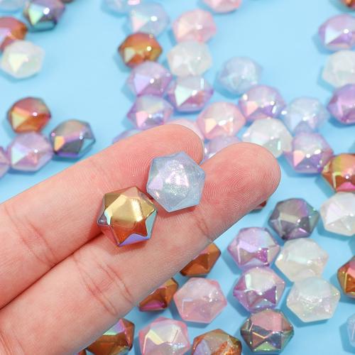 Plated Acrylic Beads, DIY, more colors for choice, 15x15mm, Hole:Approx 1.5mm, 100PCs/Bag, Sold By Bag