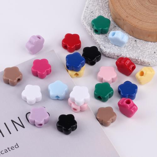 Opaque Acrylic Beads, Flower, DIY, more colors for choice, 14.90x15.10mm, Approx 406PCs/Bag, Sold By Bag