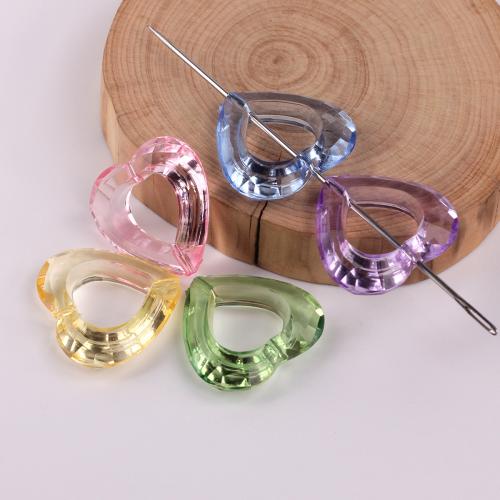 Transparent Acrylic Beads, Heart, DIY, more colors for choice, 23.60x25.70mm, Hole:Approx 1.4mm, Approx 330PCs/Bag, Sold By Bag