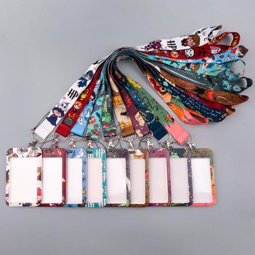 Lanyard card Holder, ABS Plastic, with Polyester, 2 pieces & DIY & different designs for choice, more colors for choice, Sold By Set