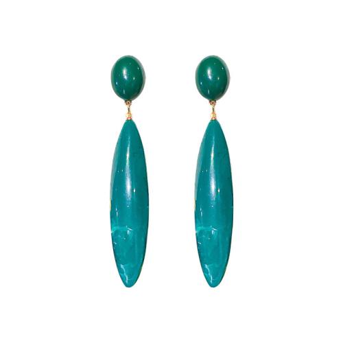 Acrylic Jewelry Earring, Tibetan Style, with Acrylic, Teardrop, plated, fashion jewelry & for woman, green, Sold By Pair