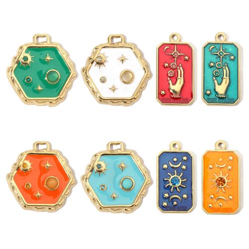 Stainless Steel Pendants, 304 Stainless Steel, Vacuum Ion Plating, DIY & enamel & with rhinestone, more colors for choice, 3PCs/Bag, Sold By Bag