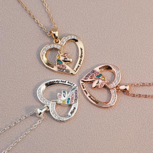 Brass Necklace, Vacuum Ion Plating, for woman & with rhinestone, more colors for choice, nickel, lead & cadmium free, Sold By PC